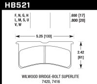 Колодки тормозные HB521D.650 HAWK ER-1 Wilwood 6 порш. 4 порш. 17 mm