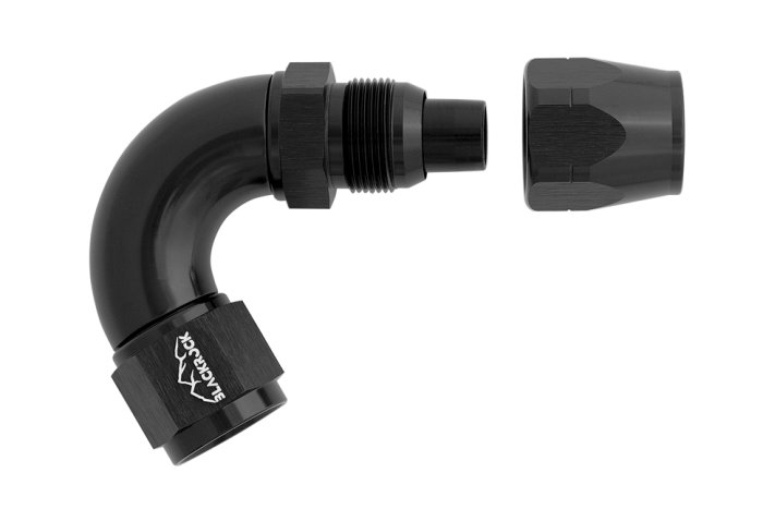 - 10 AN (10AN AN10) фитинг 120°, Full Flow серия BLACKROCK LAB ЧЁРНЫЙ A10-120-3BK