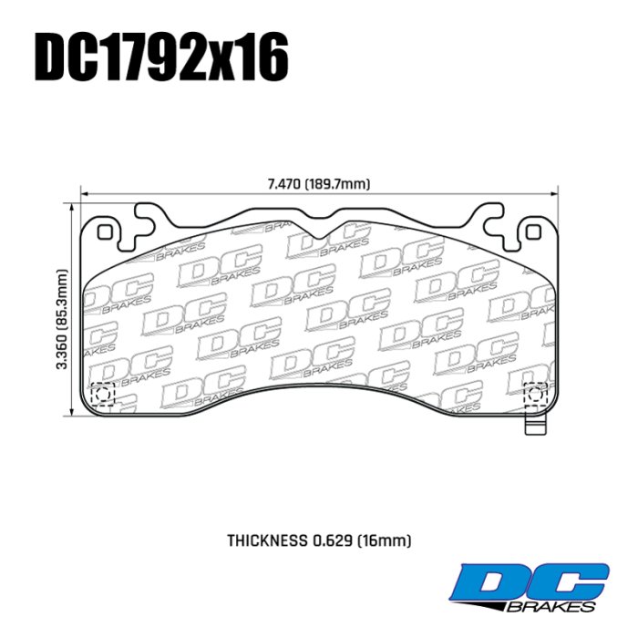 Колодки тормозные DC1792E16 DC Brakes RT.2, передние FORD MUSTANG BREMBO PACKAGE 2015->