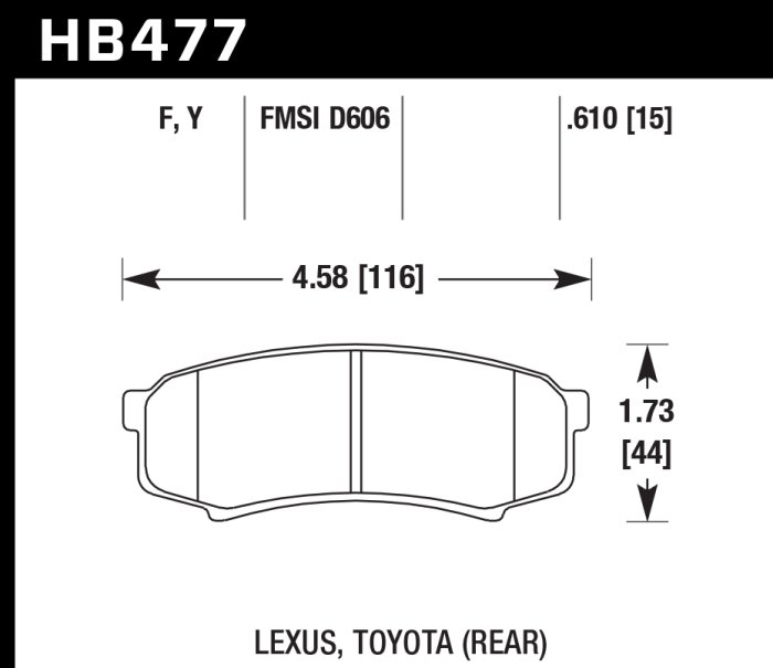 Колодки тормозные HB477F.610 HAWK HPS задние LEXUS GX460, GX470; TOYOTA PRADO 150/120