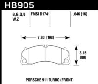 Колодки тормозные HB905B.646 HAWK HPS 5.0 перед Porsche 911 991 Turbo