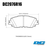 Колодки тормозные DC2076R16 DC brakes Street HD+, передние TOYOTA CAMRY V70; LEXUS UX250H