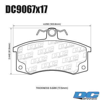 Колодки тормозные DC9067E17 DC Brakes RT.2 передние SHORTCUT; LADA GRANTA; KALINA; PRIORA; 