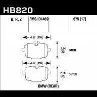 Колодки тормозные HB820Z.675 HAWK PC BMW 550i  задние - Колодки тормозные HB820Z.675 HAWK PC BMW 550i  задние