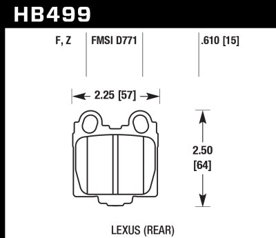 Колодки тормозные HB499B.610 задние TOYOTA ALTEZZA, MARK II, CELSIOR, ARISTO