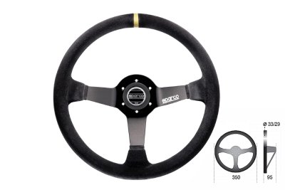 Руль, замша, диаметр 350 mm, вылет 95 mm, SPARCO R325 S015R325CSN
