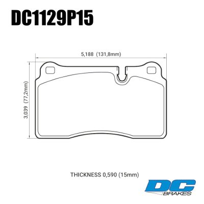 Колодки тормозные DC1129P15 DC Brakes STREET STR.S+, перед LANCER EVO V-X; SUBARU WRX STI