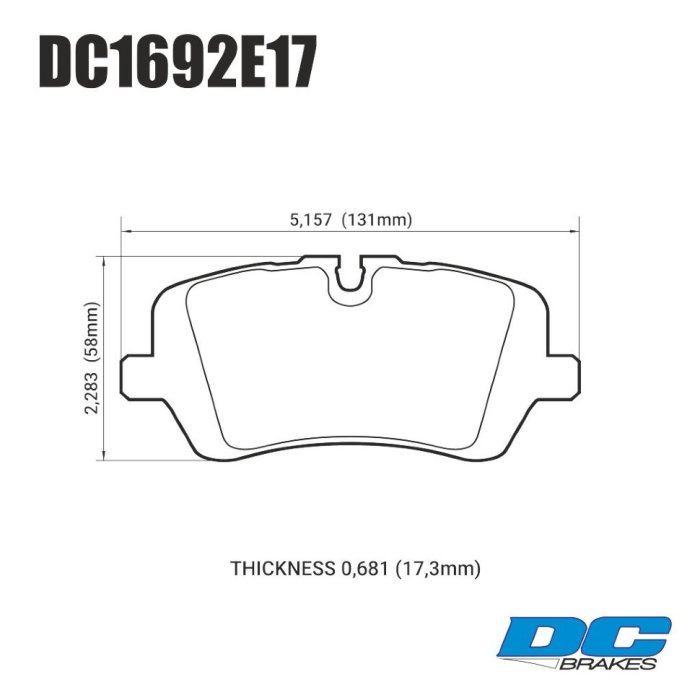 Колодки тормозные DC1692E17 DC brakes RT.2, задние RANGE ROVER SPORT; IV; DISCOVERY V