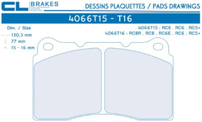 Колодки тормозные 4066T16RC6E CL-Brakes RC6E передние MMC Lancer Evo V-X / SUBARU WRX STI / MEGAN RS