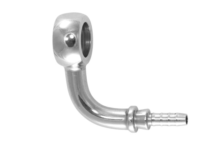 Фитинг banjo d10 mm, 90° D-03 нерж. сталь, под опрессовку S5099-03C, Goodridge