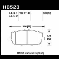 Колодки тормозные HB523D.539 HAWK ER-1 Mazda Miata MX-5 NC; ND задние - Колодки тормозные HB523D.539 HAWK ER-1 Mazda Miata MX-5 NC; ND задние
