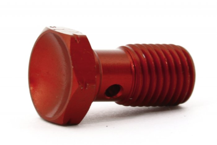 Болт (штуцер) для banjo M10x1.25 L=20mm алюминий КРАСНЫЙ, Goodridge 992-03-32DR
