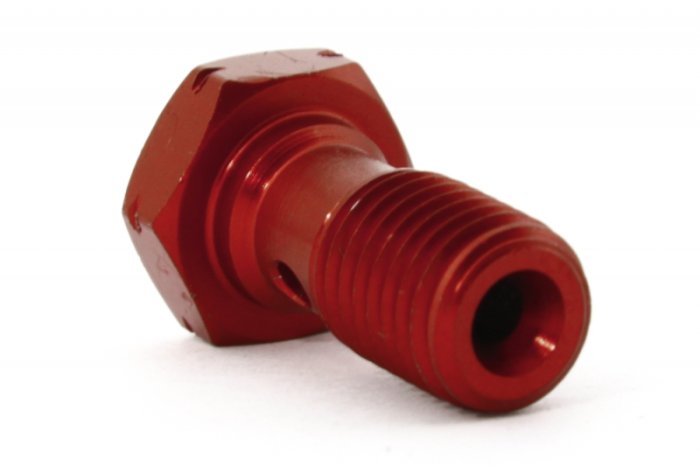 Болт (штуцер) для banjo M10x1.25 L=20mm алюминий КРАСНЫЙ, Goodridge 992-03-32DR