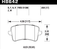 Колодки тормозные HB642B.658 HAWK Street 5.0  Audi A5, A4 (1LA), Q5