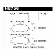 Колодки тормозные HB756F.770 HAWK HPS; 20mm  перед MB GLK W204 - Колодки тормозные HB756F.770 HAWK HPS; 20mm  перед MB GLK W204