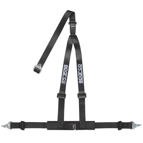 Ремень безопасности SPARCO 3 точки, 2", крючки+болты, ECE, чёрный, 04608DF1NR