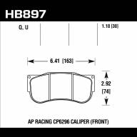 Колодки тормозные HB897U1.18 HAWK DTC-70 AP Racing CP6269 - Колодки тормозные HB897U1.18 HAWK DTC-70 AP Racing CP6269