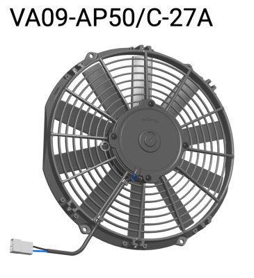 Вентилятор втягивающий (за радиатором) 11&quot; (280mm) 1580 м3/ч SPAL VA09-AP50/C-27A