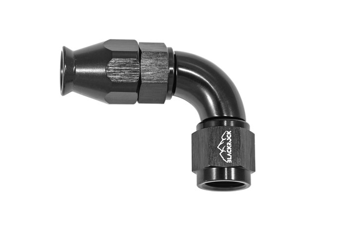 - 4 AN (4AN AN4) фитинг 90° D-04 Full Flow BLACKROCK LAB T04-090-3BK под тефлоновый шланг