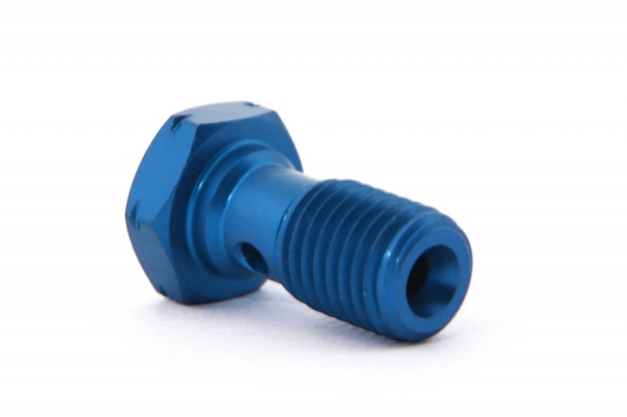 Болт (штуцер) для banjo M10x1.25 L=20mm алюминий СИНИЙ, Goodridge 992-03-32DBU