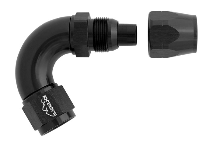 - 12 AN (12AN AN12) фитинг 120°, Full Flow серия BLACKROCK LAB ЧЁРНЫЙ A12-120-3BK