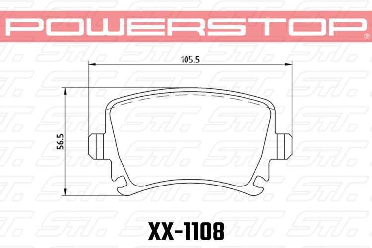 Колодки тормозные 23-1108 PowerStop Z23 задние VAG AUDI TT 8J, A6, Allroad 4H, A3; VW Golf 5,6