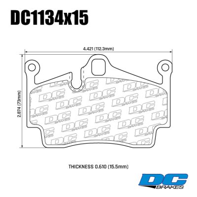 Колодки тормозные DC1134N15 DC Brakes RE26, задние Porsche Cayman, Boxster,