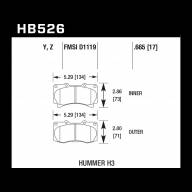 Колодки тормозные HB526Y.665 HAWK LTS передние  Hummer H3 - Колодки тормозные HB526Y.665 HAWK LTS передние  Hummer H3