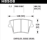 Колодки тормозные HB508B.675 street 5.0 задние Dodge Challenger 2007-> ; Crysler 300C 2010->