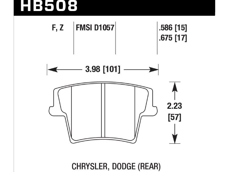 Колодки тормозные HB508B.675 street 5.0 задние Dodge Challenger 2007-> ; Crysler 300C 2010->