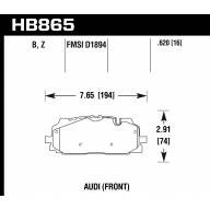 Колодки тормозные HB865Z.620 перед A4 B9 RS4; A5 F53; Q5 FYB; Q7 4MB; Akebono диск 350mm; 375mm - Колодки тормозные HB865Z.620 перед A4 B9 RS4; A5 F53; Q5 FYB; Q7 4MB; Akebono диск 350mm; 375mm