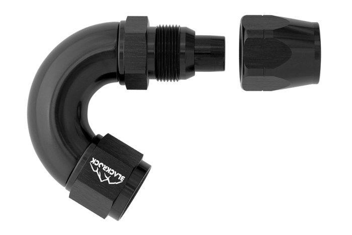 - 12 AN (12AN AN12) фитинг 150°, Full Flow серия BLACKROCK LAB ЧЁРНЫЙ A12-150-3BK