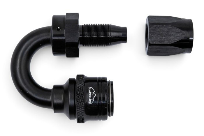 - 8 AN (8AN AN8) фитинг 180°, быстросъём М - шланг, Easy-Release, BLACKROCK LAB, FA08-180-F