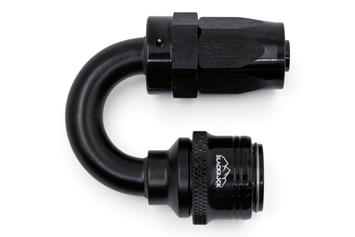 - 8 AN (8AN AN8) фитинг 180°, быстросъём М - шланг, Easy-Release, BLACKROCK LAB, FA08-180-F