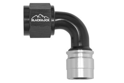 - 10 AN (10AN AN10) фитинг 90°, под опрессовку, под PTFE шланг, BLACKROCK LAB ЧЁРНЫЙ, C10-090-8BK