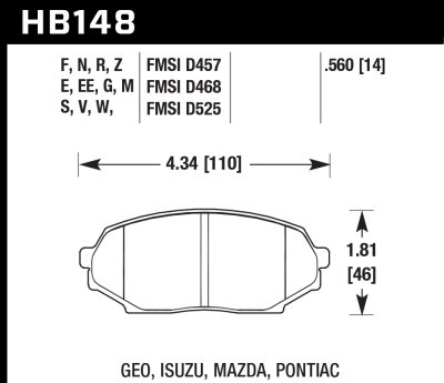 Колодки тормозные HB148B.560