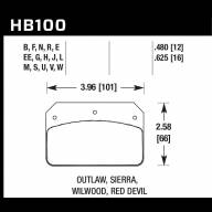 Колодки тормозные HB100D.480 HAWK ER-1 - Колодки тормозные HB100D.480 HAWK ER-1