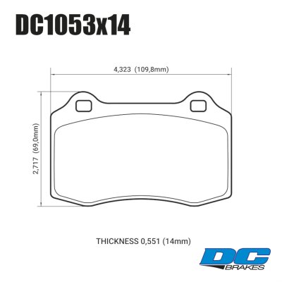 Колодки тормозные DC1053S15 DC Brakes R24 RACING Brembo тип A, C, F; JBT CM4P1