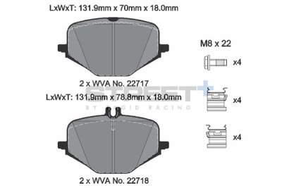 Колодки тормозные T8265SP2001 PAGID STREET+ ; задние MERCEDES AMG G63 W463, AMG GLE 63