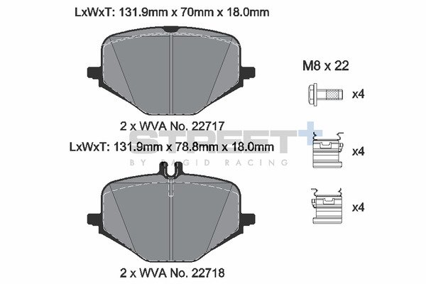 Колодки тормозные T8265SP2001 PAGID STREET+ ; задние MERCEDES AMG G63 W463, AMG GLE 63