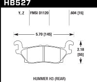 Колодки тормозные HB527Y.604 HAWK LTS задние  Hummer H3
