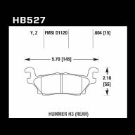 Колодки тормозные HB527Y.604 HAWK LTS задние  Hummer H3 - Колодки тормозные HB527Y.604 HAWK LTS задние  Hummer H3