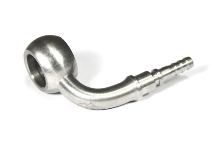 Фитинг banjo d10 mm, 90° D-03 нерж сталь, под опресовку BC03-9D10, BLACKROCK LAB