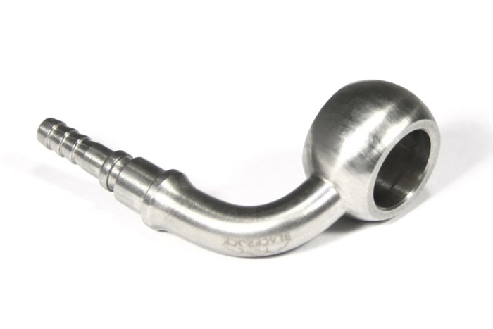 Фитинг banjo d10 mm, 90° D-03 нерж сталь, под опресовку BC03-9D10, BLACKROCK LAB
