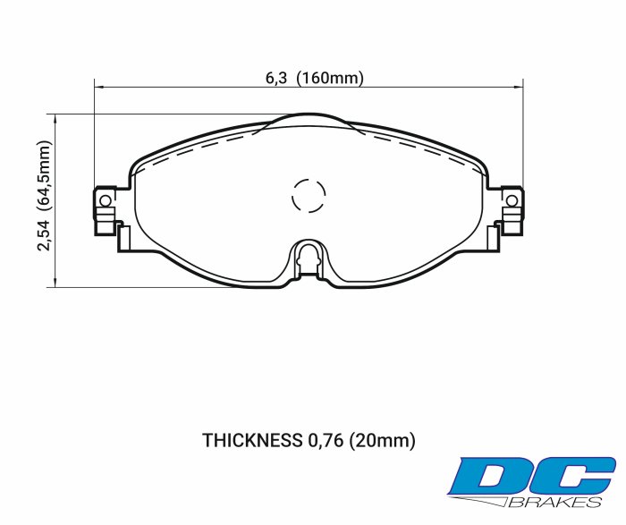 Колодки тормозные DC9005E20 DC Brakes RT.2, перед VW GOLF VII; Passat 3G; AUDI TT FV3; A3 8V1