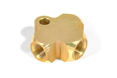 Тройник М-М-М (M10x1-M10x1-M10x1) female обратный конус бронза, T03-126