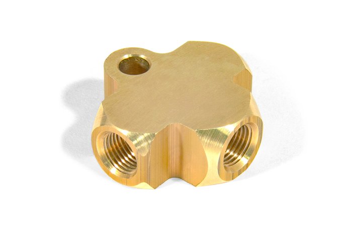 Тройник М-М-М (M10x1-M10x1-M10x1) female обратный конус бронза, T03-126