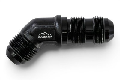 Адаптер П AN08 - П AN08, 45°, алюминий проход через кузов, BLACKROCK LAB, AF837-08BK