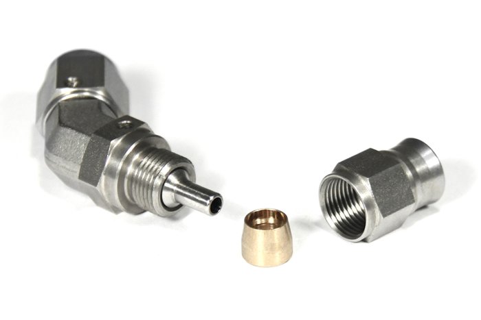 Фитинг мама M10*1,25 под прямой конус, 45°, вращающийся D-03 нерж. сталь, T03-64-M25,  BLACKROCK LAB