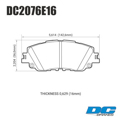 Колодки тормозные DC2076E16 DC Brakes RT.2 передние TOYOTA CAMRY V70 2017-&gt; ; LEXUS ES 2018-&gt;